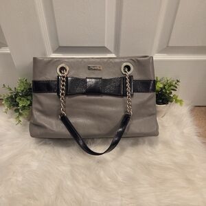 Kate Spade Elegant Gray and Black Bow Bag